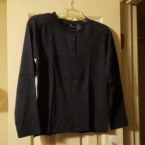 Liz Claiborne LizSport Petite Navy Blue Top Size PS NWT